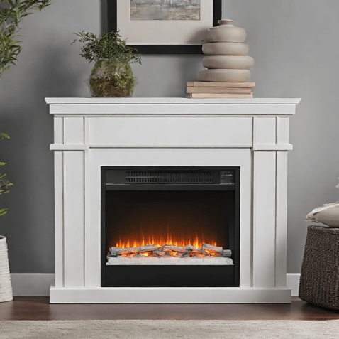 55-inch Electric Fireplace Mantel Package - White (1) - Universe of Comfort - Universe of Comfort