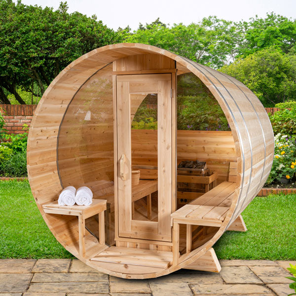 Dundalk Leisurecraft Serenity MP Barrel Cedar Sauna, Wood-Burning (CTC2245MPW)
