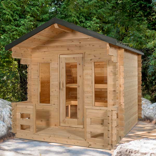 Dundalk Leisurecraft CT Georgian Cabin Cedar Sauna with Porch (CTC88PW)