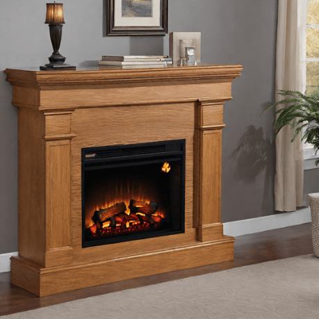Electric Fireplace Mantel Package in Oak Finish (1) - Universe of Comfort - Universe of Comfort