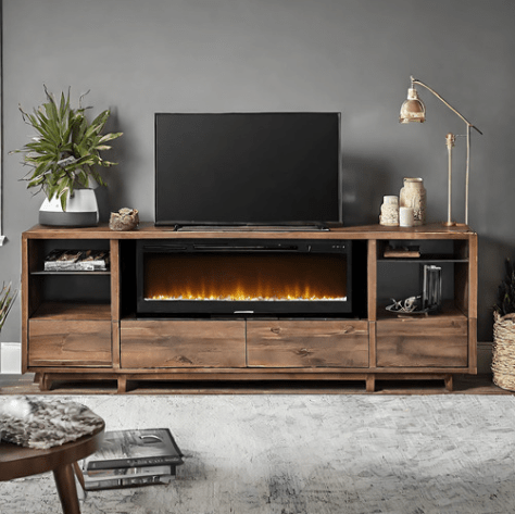 Wood Electric Fireplace TV Stand (3) - Universe of Comfort - Universe of Comfort